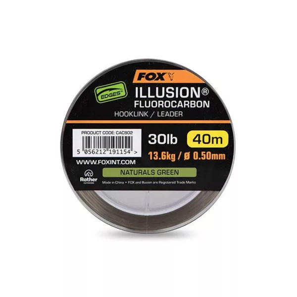 Fox Illusion Naturals Green Fluorocarbon Leader 0,50mm 40m