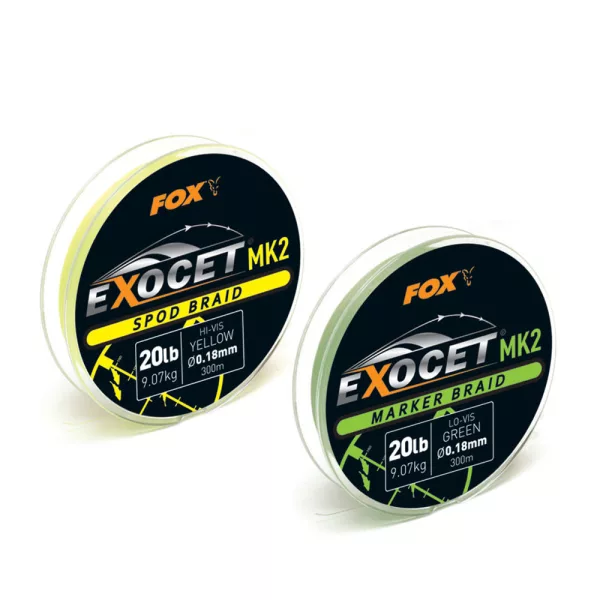 Fox Exocet® MK2 Spod & Marker Braid Spod Yellow Trecciato 0.18mm/20lbx300m