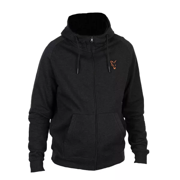 Fox Collection LW Hoody Felpa con Cappuccio Nera Arancione M