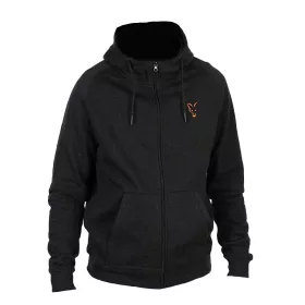   Fox Collection LW Hoody Felpa con Cappuccio Nera Arancione 3XL