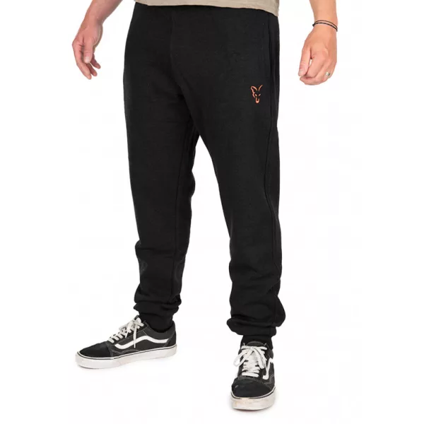Fox Collection Joggers Pantaloni della Tuta Nero-Arancione M