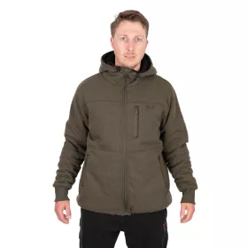   Fox Collection Sherpa Hoody Green-Black Jacket Thermo Giacca XL
