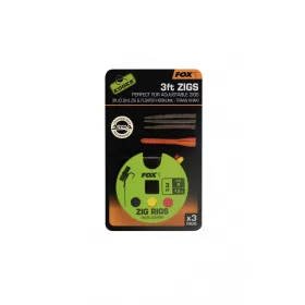 Fox Edges Zig Rig 8 - 12lb 3ft x 3 Amo pre-legato