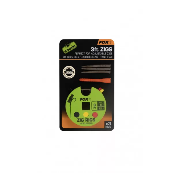 Fox Edges Zig Rig 8 - 12lb 3ft x 3 Amo pre-legato