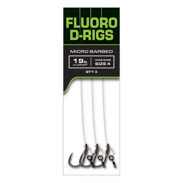 Fox Carp Ready Rigs Fluoro D Rig Ami Pre-Legato con Ardiglione Taglia 4, 3pz