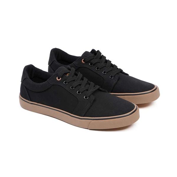 Fox Black Canvas Shoe Scarpa 43