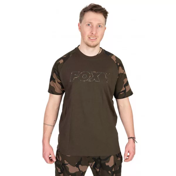 Fox Outline T-Shirt Khaki Camo Maglietta XL