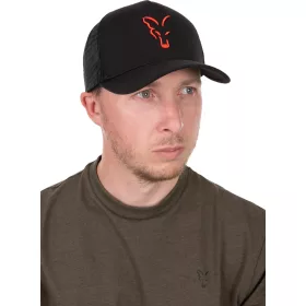   Fox Collection Trucker Cap Nero-Arancione Berretto da Baseball