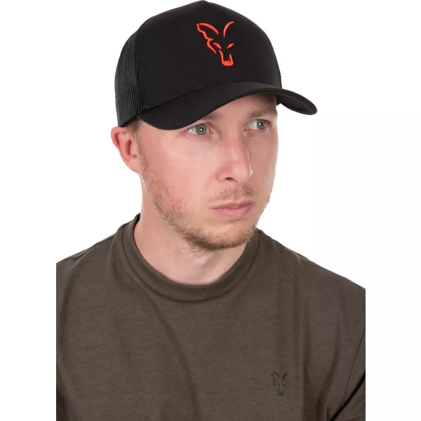 Fox Collection Trucker Cap Nero-Arancione Berretto da Baseball