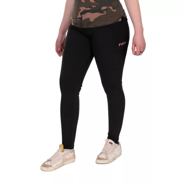 Fox Womens Black Lined Leggings Aláöltöző Nadrág XL
