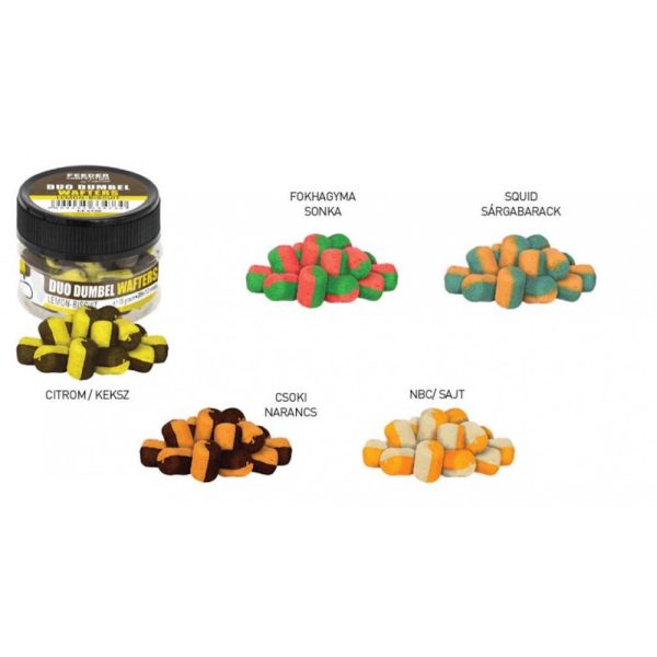 Feeder Competition FC Duo Dumbel Wafters esca da innesco, o8x12 mm, cioccolato, arancia, 15 g