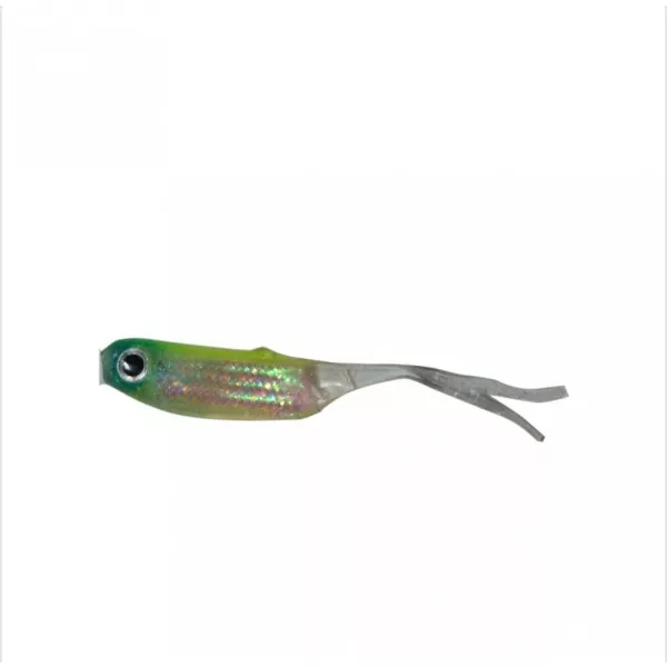 Predator Z PZ Offspring Tail Killer soft bait con aroma di pesce, 5 cm, verde, 5 pz