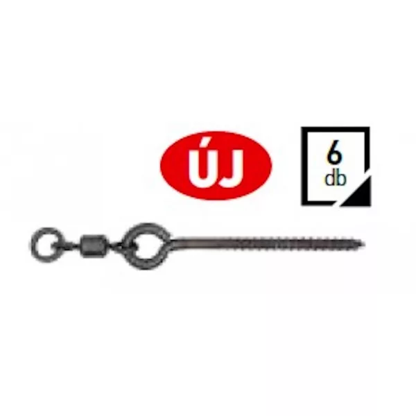 Carp Zoom CZ Perno per esca filettato con girella, 12 mm, 6 pz