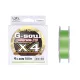 YGK G-soul X4 Upgrade PE - PE0,2(~0,074mm) 150m trecciato a 4 capi, colore verde fluo Trecciato