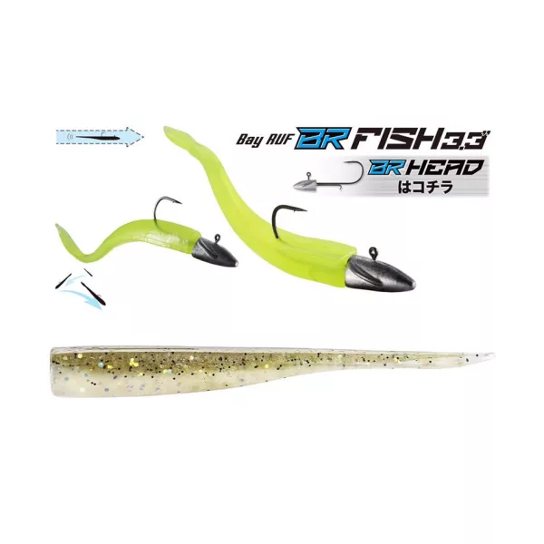 Duo Bayruf BR Fish 8,4cm F101 Pepper Prizm Esche in Plastica 7pz