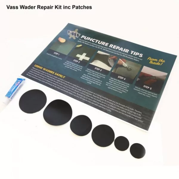 Vass Fishing Wader&Rainwear Repair Kit Csizma és Esőruha Javítókészlet Foltokkal