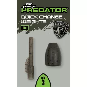   Fox Rage Predator Camo Quick Change Weights Peso Galleggiante a Sgancio Rapido 25gr 3pz