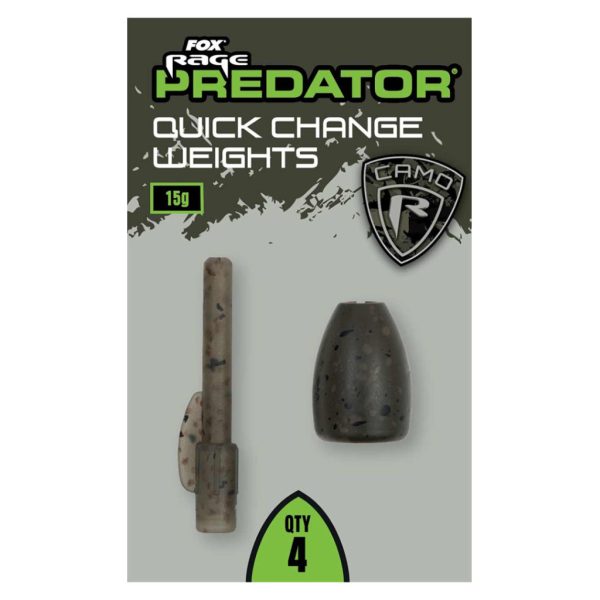 Fox Rage Predator Camo Quick Change Weights Peso Galleggiante a Sgancio Rapido 35gr 3pz