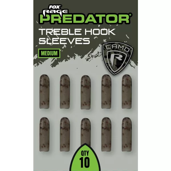 Fox Rage Predator Triplo Gancio in Gomma Medio 10pz
