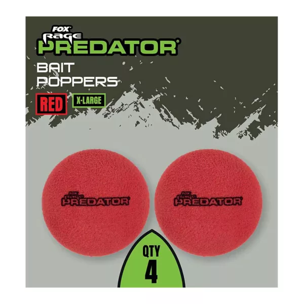 Fox Rage Predator Bait Poppers Extra Large Rosso Sollevatore Esca 4db