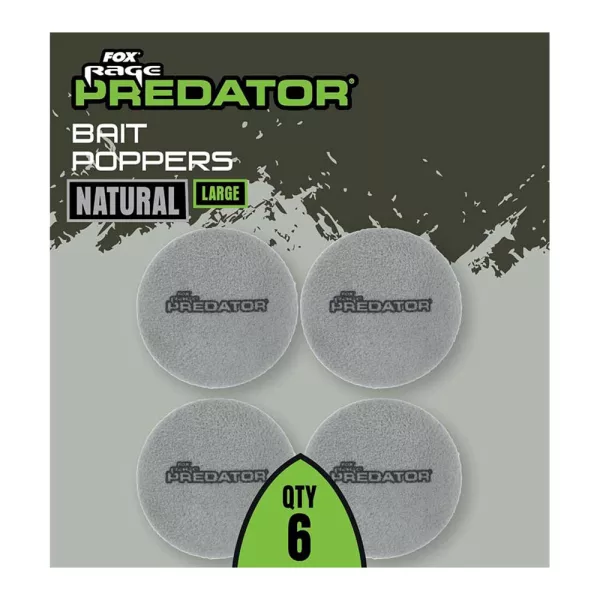 Fox Rage Predator Bait Poppers Grande Grigio Naturale Sollevatore Esca 6db