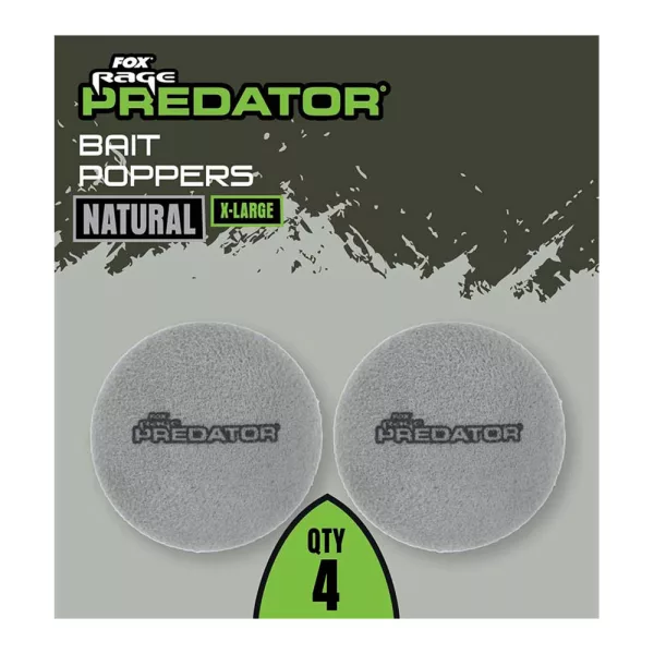 Fox Rage Predator Bait Poppers Extra Large Grigio Naturale Sollevatore Esca 4db