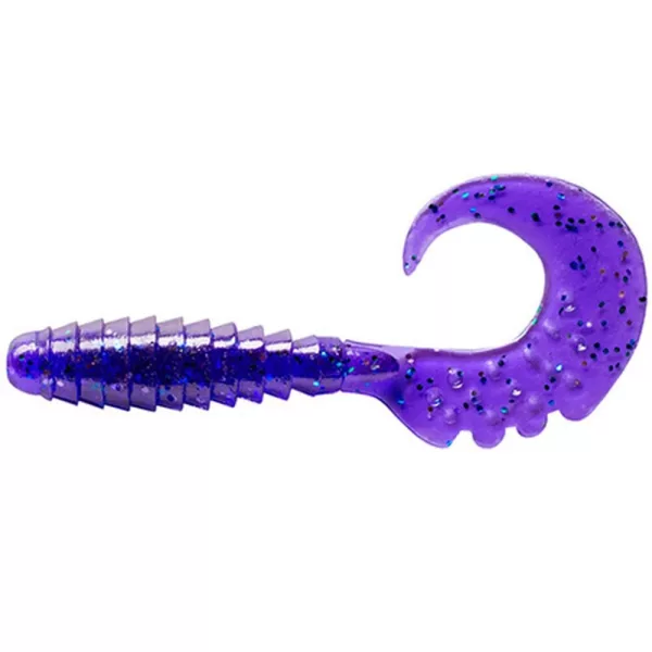 FISHUP Fancy Grub 6,35cm (10pcs.), #060 - Dark Violet/Peacock & Silver Esche artificiali in plastica