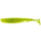 FISHUP U-Shad 10,16cm (8pcs.), #055 - Chartreuse/Black Esca artificiale in plastica