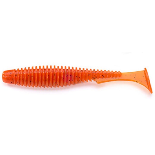 FISHUP U-Shad 10,16cm (8pcs.), #049 - Orange Pumpkin/Black Esca artificiale in plastica