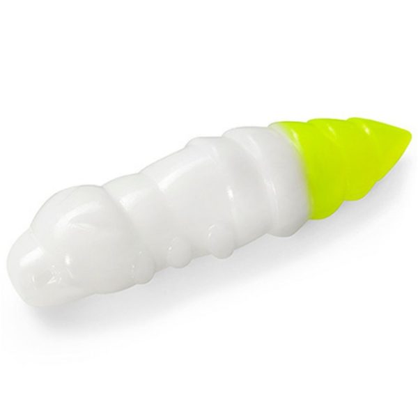 FISHUP Pupa 3,04cm (10pcs.), #131 - Esche artificiali in plastica White/Hot Chartreuse