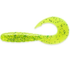   FISHUP Mighty Grub 8,89cm (7pz.), #026 - Flo Chartreuse/Green Esca artificiale in plastica