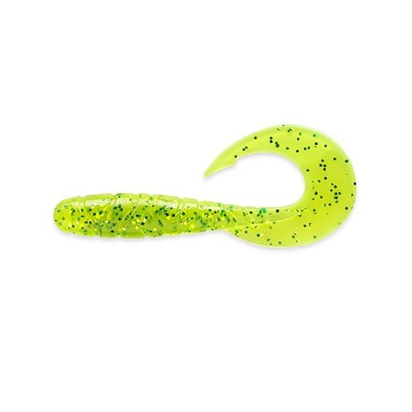 FISHUP Mighty Grub 8,89cm (7pz.), #026 - Flo Chartreuse/Green Esca artificiale in plastica