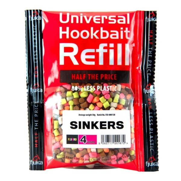 Fjuka Sinkers Mixex Colours 4mm Esche Affondanti Ricarica Confezione 50gr
