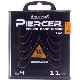   Anaconda Piercer Power Carp B-988 TGX 4 Füles, Szakáll Nélküli Pontyozó Horog 11db