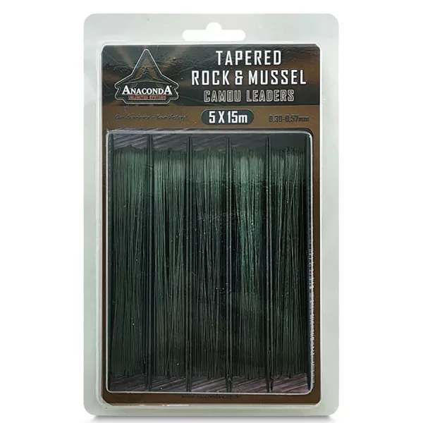 Anaconda Tapered Rock & Mussel Camou 0,35-0,65mm 15m Előtétzsinór 5db