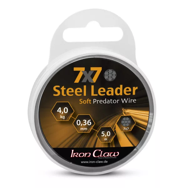 Iron Claw 7x7 Steel Leader 0,60mm 5m Bevonatos Acél Előkezsinór