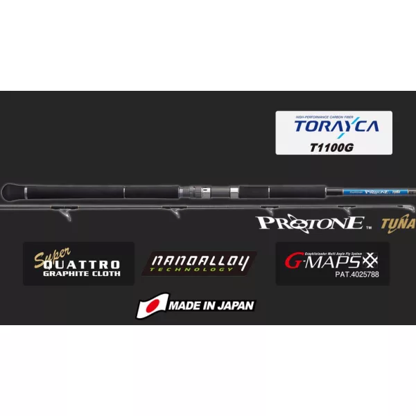 Graphiteleader Protone Tuna GPRTS-802-50 R Fast 2,44m 100gr Canna da Spinning in 2 Pezzi