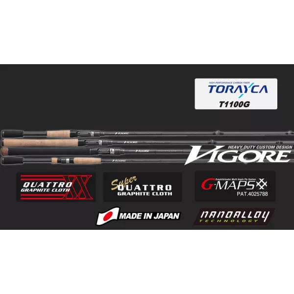 Graphiteleader Vigore 20GVIGS-742M R-Fast 2,24m 3/16-3/4oz 2 Canne da Spinning in Due Pezzi