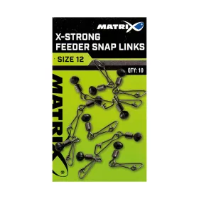   Matrix X-Strong Feeder Bead Snap Links 12 Girelle con Clip 10pz