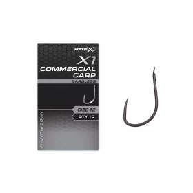   Matrix X1 Commercial Carp 12 Barbless Amo con paletta, senza ardiglione 10db