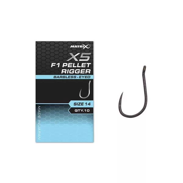 Matrix X5 F1 Pellet Rigger 12 Barbless Füles, Amo Senza Ardiglione 10pz