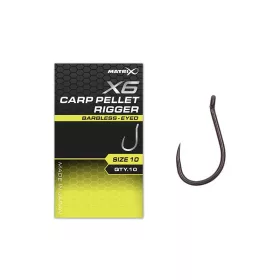   Matrix X6 Carp Pellet Rigger 10 Barbless Amo ad occhiello senza ardiglione 10pz