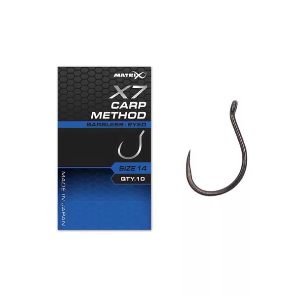 Matrix X7 Carp Method 14 Barbless Amo ad occhiello senza ardiglione 10pz