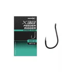   Matrix X3B Feeder Rigger 12 Barbed con occhiello, Amo con ardiglione 10 pezzi