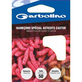   Garbolino Maggot/Caster Hooks To Nylon 14 Amo legato con paletta, barbiglio e monofilo 10db