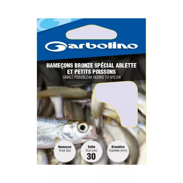 GARBOLINO PICCOLI PESCI/ALBORELLA BRONZO 18 (TAGLIA 18 LINEA 0,08mm) amo pre-legato