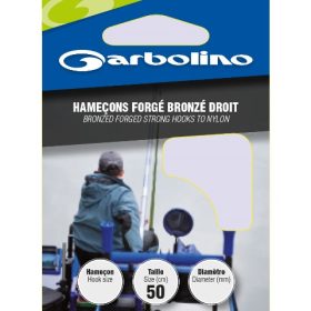   Garbolino Bronzed Forged Strong Hooks To Nylon 10 Piastre, Monofilo Barbed Pre-legato Amo 10pz