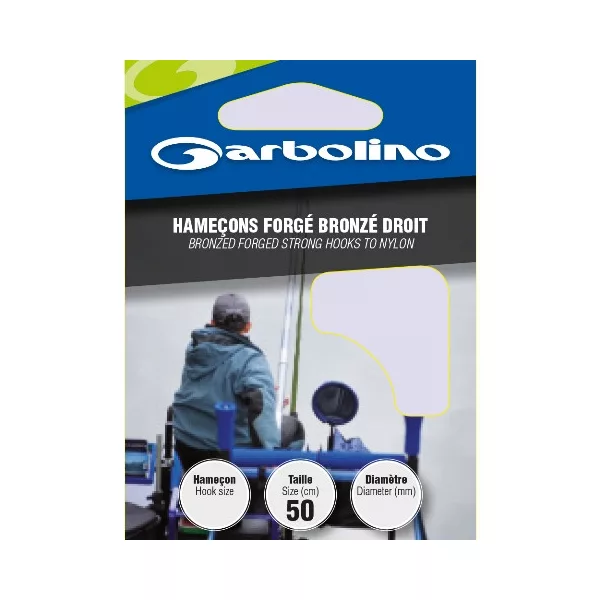 Garbolino Bronzed Forged Strong Hooks To Nylon 2 Piastre, Monofilo Barbed Pre-legato Amo 10pz