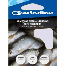   Garbolino Blue Roach Hooks To Nylon 18 Amo legato con paletta, barbiglio e monofilo 10db