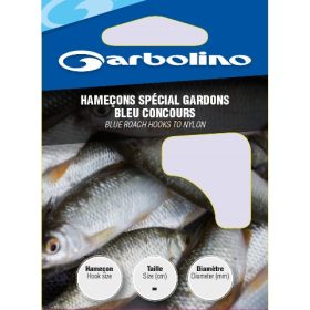   Garbolino Blue Roach Hooks To Nylon 20 Amo legato con paletta, barbiglio e monofilo 10db